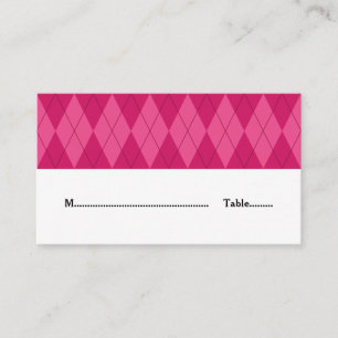 Mesa Tarjeta de plaza Boda Argyle rosa