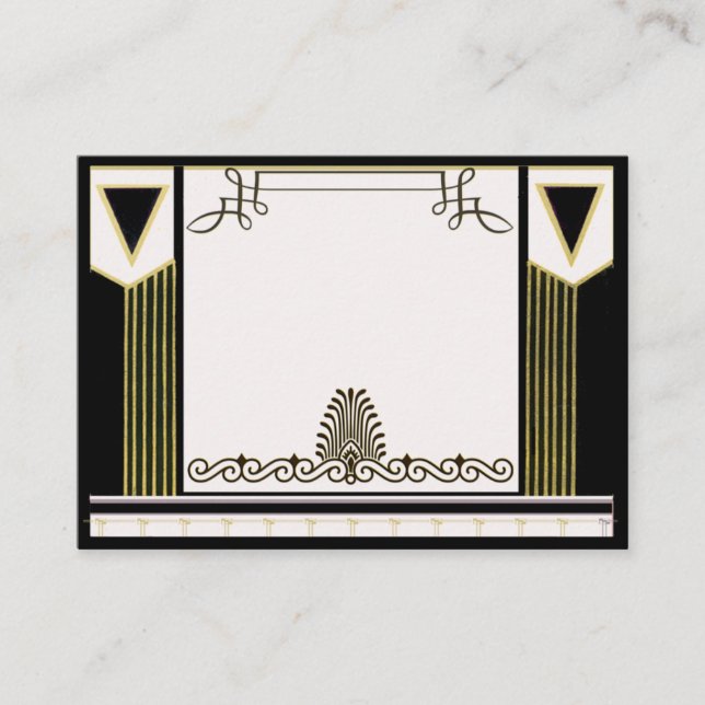 Mesa Tarjeta de plaza Boda Art Deco de época personaliz (Anverso)