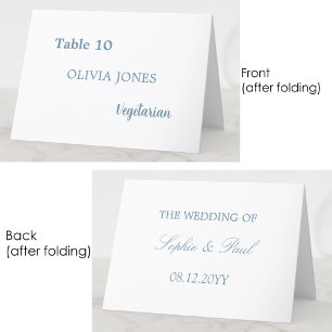 Mesa Tarjeta de plaza Boda azul para invitados individu