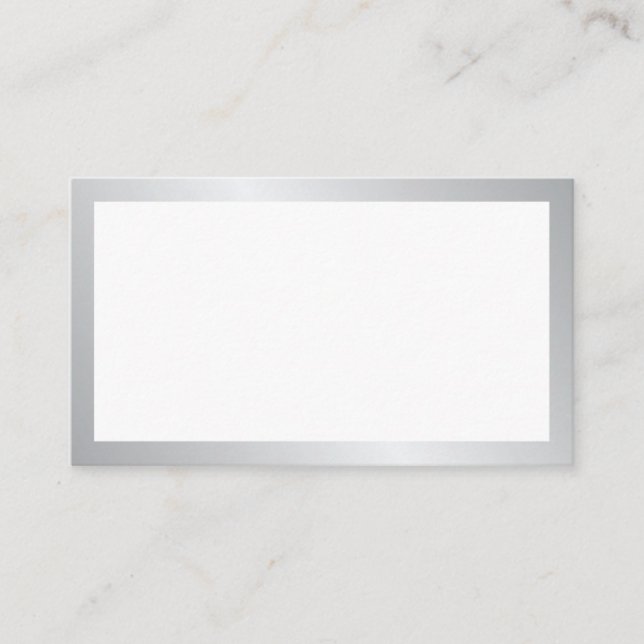 Mesa Tarjeta de plaza Boda Blank Elegant Silver (Anverso)