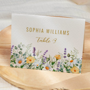 Mesa Tarjeta de plaza Boda Chamomile y Eucalyptus