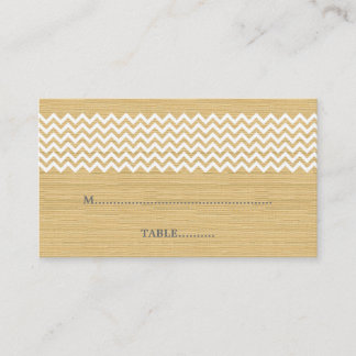 Mesa Tarjeta de plaza Boda de Ivory Rustic Chevron