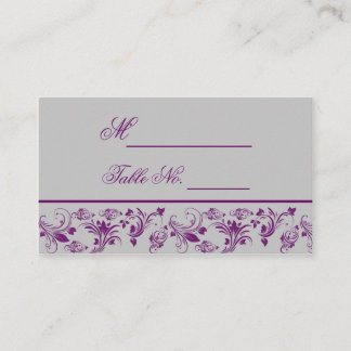 Mesa Tarjeta de plaza Boda de pergamino floral morado y