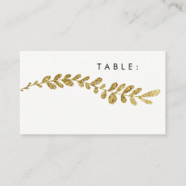 Mesa Tarjeta de plaza Boda Faux Gold Leaf editable en c