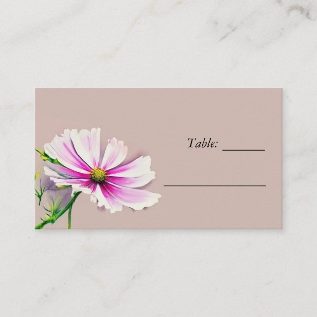 Mesa Tarjeta de plaza Boda Floral Floral (Anverso)