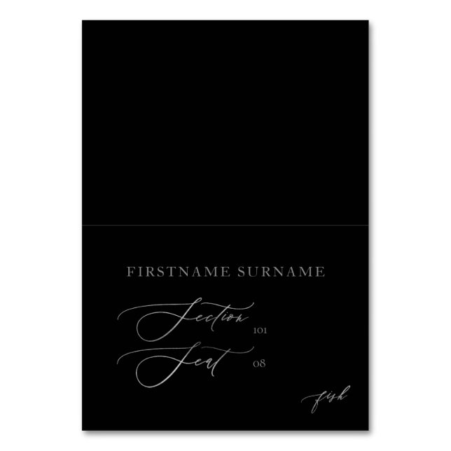 Mesa Tarjeta de plaza Boda individual plegada Silver DI (Anverso)