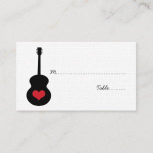 Mesa Tarjeta de plaza cardíaca de guitarra roja/negra