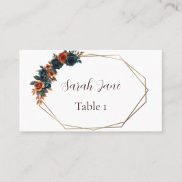 Mesa Tarjeta de plaza de Boda plana Naranja verde azula