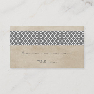 Mesa Tarjeta de plaza de Boda Rústica Gris Quatrefoil