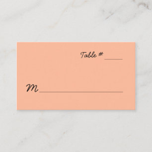 Mesa Tarjeta de plaza de Escort Peach
