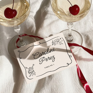 Mesa Tarjeta de plaza de Quirky y Whimsical Cupido Cher