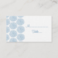 Tarjeta de plaza del Boda de borde de Zinnia, azul