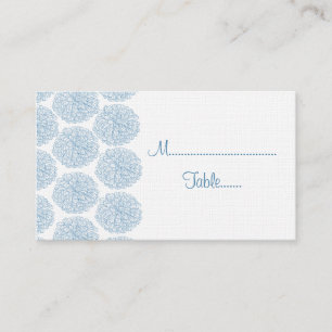 Mesa Tarjeta de plaza del Boda de borde de Zinnia, azul