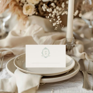 Mesa Tarjeta de plaza del Boda del Escudo floral clásic