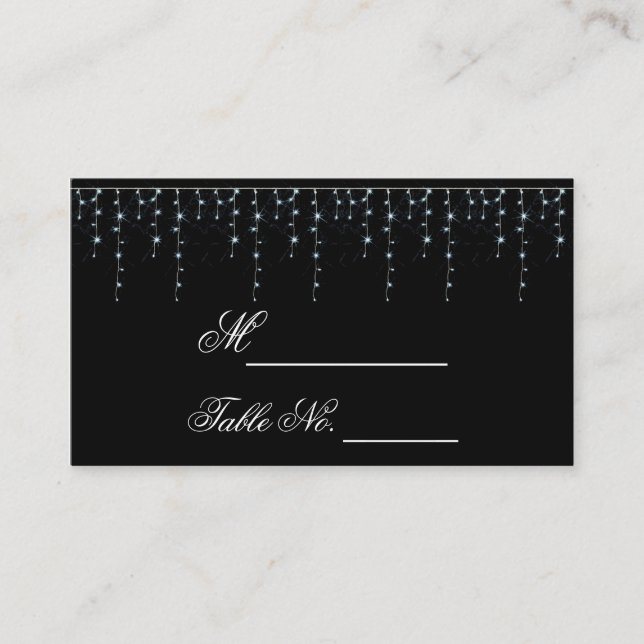 Mesa Tarjeta de plaza del Boda del viñedo de medianoche (Anverso)