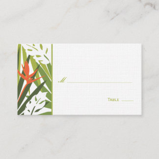 Mesa Tarjeta de plaza floral tropical - verde y Naranja