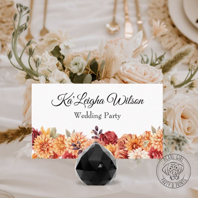 Mesa Tarjeta de plaza plana Boda floral otoño (Subido por el creador)