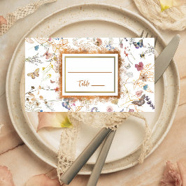 Mesa Tarjeta de plaza plana con Rosa Gold Butterfly Gar