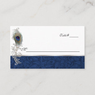 Mesa Tarjeta de posición Boda de amortiguador azul y pl
