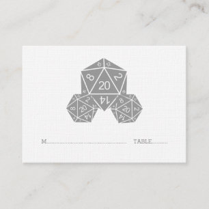 Mesa Tarjeta de posición Boda Gray D20 Dice