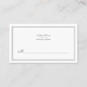 Mesa Tarjeta de posición de Boda de guiones cursivos mi