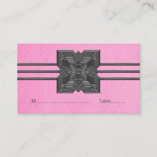 Mesa Tarjeta de posición de borde de medallón rosa