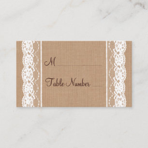 Mesa Tarjeta de posición de color media en burlap y vin