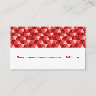 Mesa Tarjeta de posición de triángulos geométricos rojo