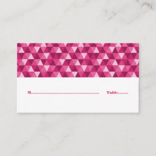 Mesa Tarjeta de posición de triángulos geométricos rosa
