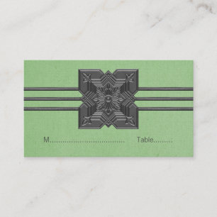 Mesa Tarjeta de posición del borde del medallón verde