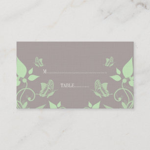 Mesa Tarjeta de posición floral de mariposa verde
