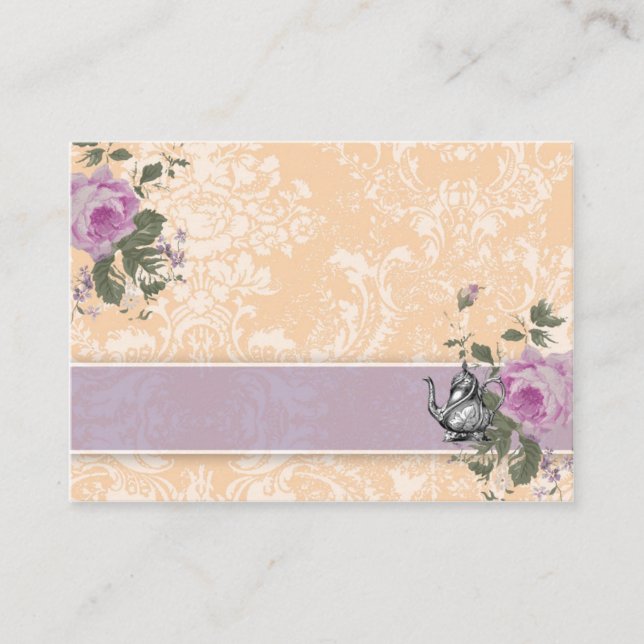 Mesa Tarjeta de posición para Fiesta de té de época de  (Anverso)