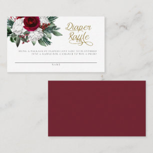Mesa Tarjeta de Raffle floral de invierno para Navidade