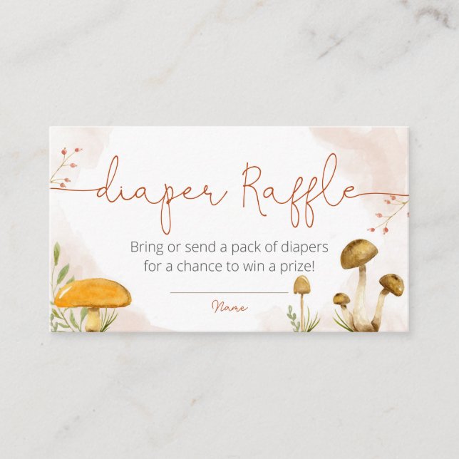 Mesa Tarjeta de raffre de pañales para la ducha de bebé (Anverso)