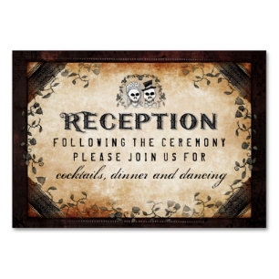 Mesa Tarjeta de recepción 3x5 gótica marrón #1 - más ba