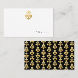Mesa Tarjeta de recepción Golden Fleur de Lis Damask