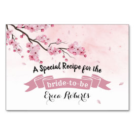 Mesa Tarjeta de receta | Agua Floral rosa ducha de novi