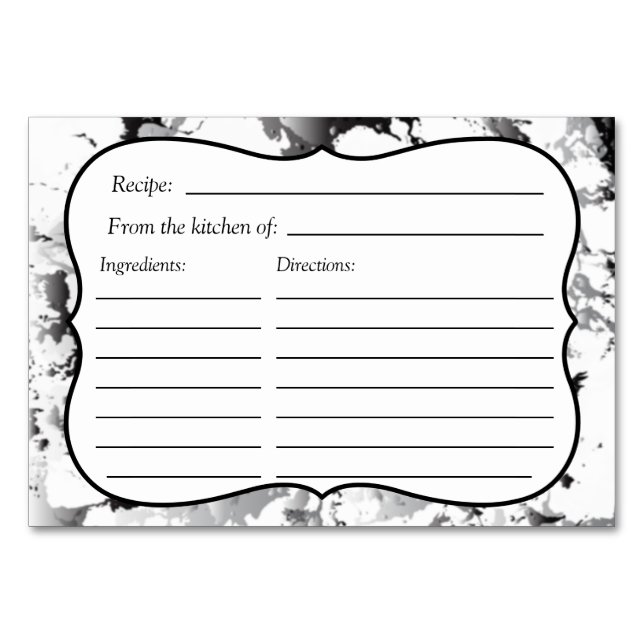 Mesa Tarjeta de receta de mármol (Anverso)