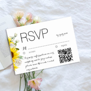 Mesa Tarjeta de respuesta de boda con código QR de gira