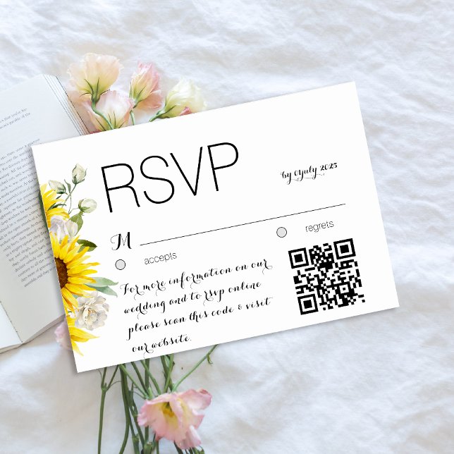 Mesa Tarjeta de respuesta de boda con código QR de gira (Subido por el creador)