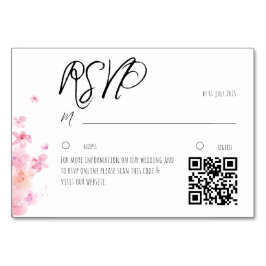 Mesa Tarjeta de respuesta de flor de acuarela rosa mini