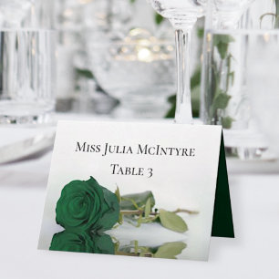 Mesa Tarjeta de Rosa verde esmeralda Boda DIY Fold Plac