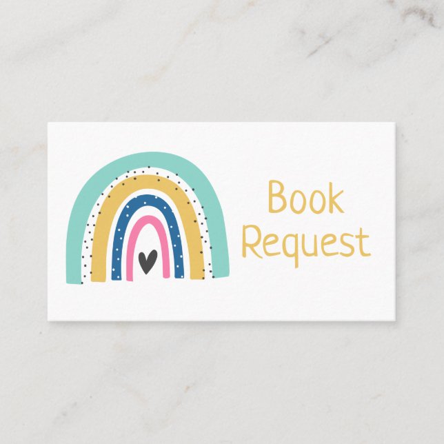 Mesa Tarjeta de solicitud de libro de arcoiris ilustrad (Anverso)