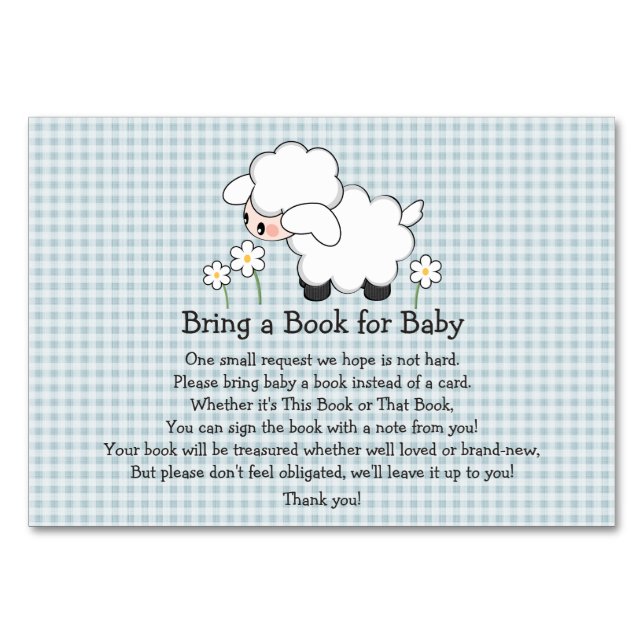 MESA TARJETA DE SOLICITUD DE LIBRO DE BABY SHOWER BLUE  (Anverso)