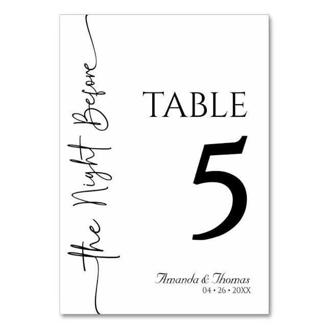 Mesa Tarjeta de tabla (Anverso)