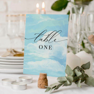 Mesa Tarjeta de tabla Baby Shower Blue Sky Clouds