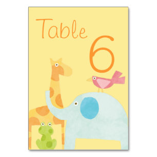 Mesa Tarjeta de tabla Baby Shower para animales de sang