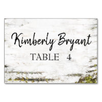 Tarjeta de tabla Birch Tree Bark Individual Guest 
