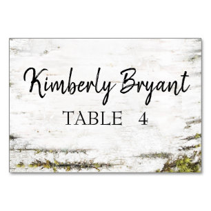 Mesa Tarjeta de tabla Birch Tree Bark Individual Guest
