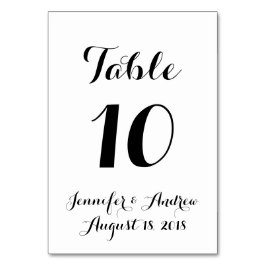 Mesa Tarjeta de tabla Boda de caligrafía con letras de